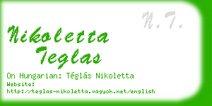 nikoletta teglas business card
