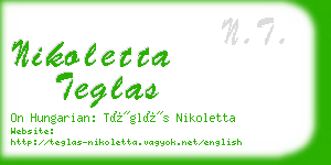 nikoletta teglas business card